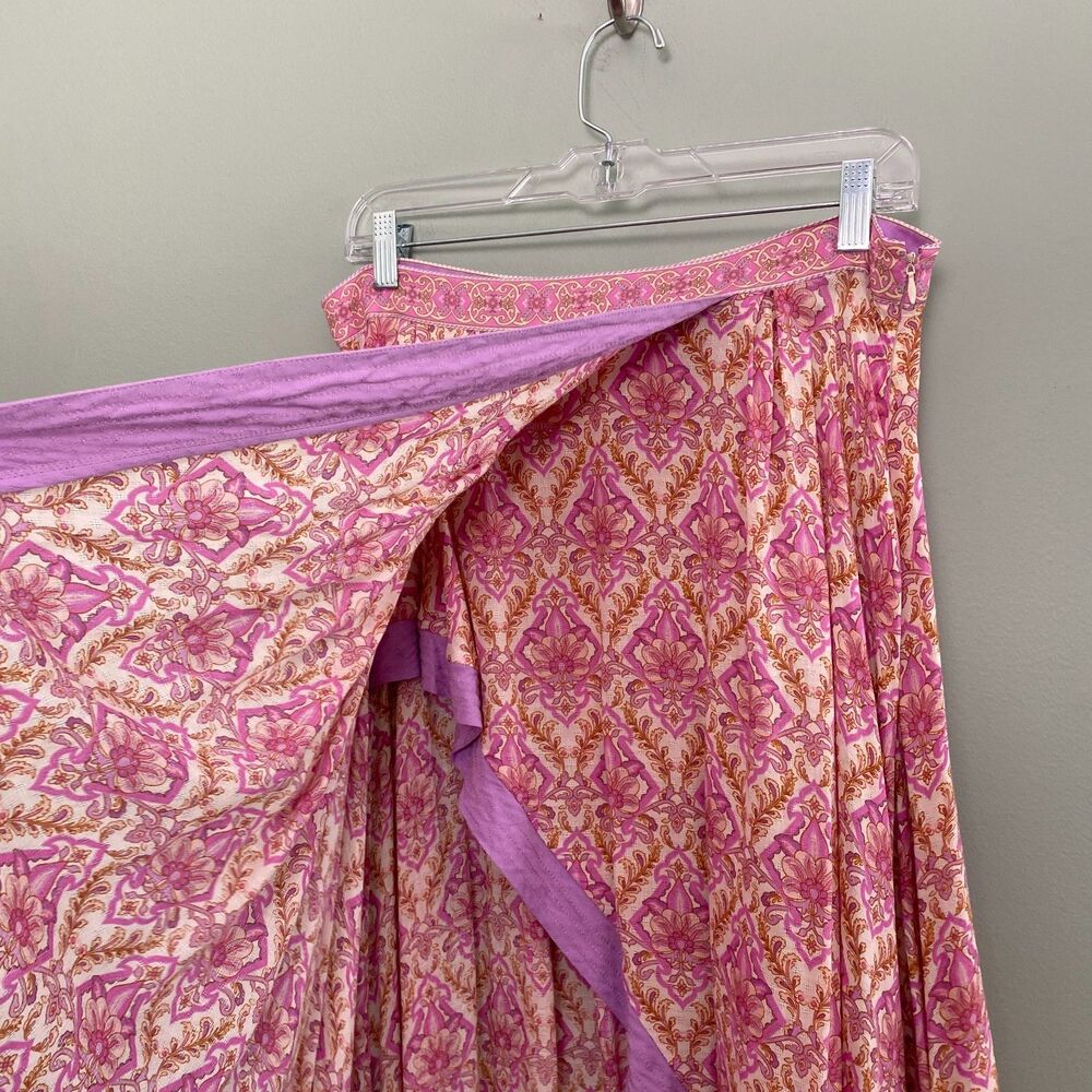 Spell & the Gypsy Collective Wrap Skirt Jewel Womens Large Quartz Pink Purple - Picture 4 of 11